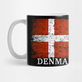 Denmark Flag Gift Women Men Children Denmark Vintage Mug